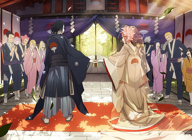 Naruto Shippuden Uchiha Sasuke and Haruna Sakura fanart wallpaper