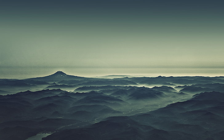 silhouette mountain, mountains, landscape, mist, nature, hills