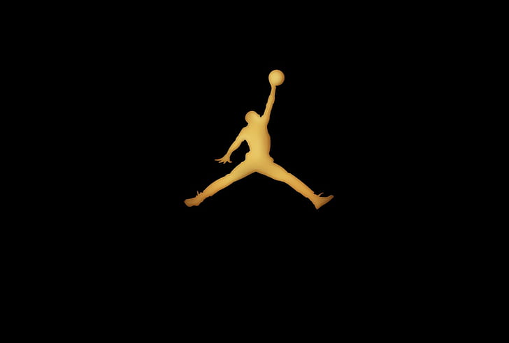 Air Jordan logo, basketball, Michael Jordan, studio shot, copy space, HD wallpaper
