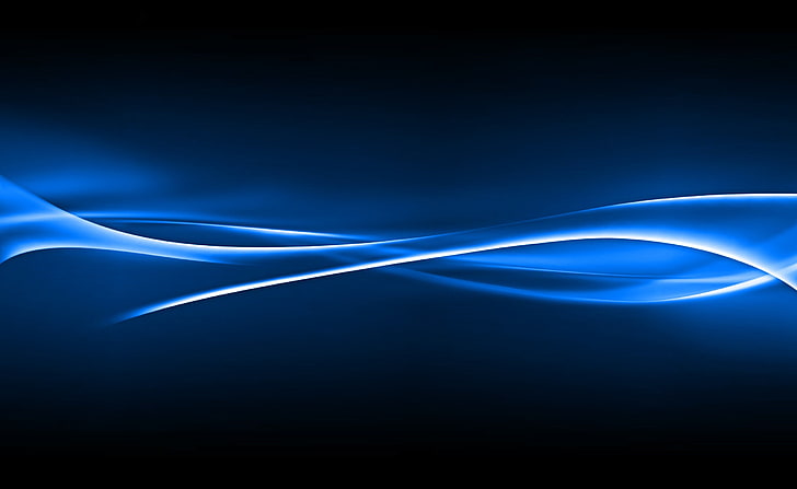 Blue Light Wave, blue and white digital wallpaper, Aero, Black, HD wallpaper