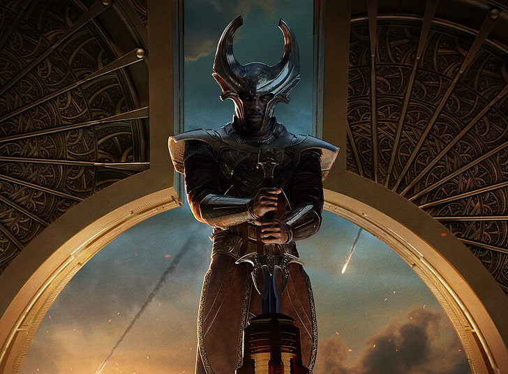 Thor the Dark World Heimdall, man wearing helmet, Movies, Superhero, HD wallpaper