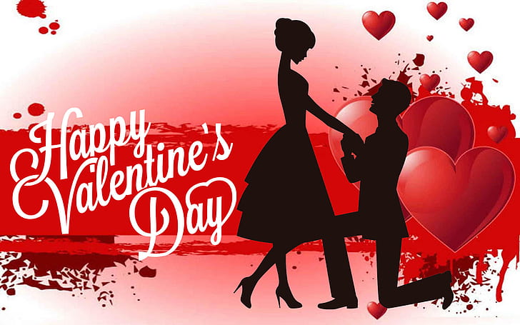 Hd Wallpaper Happy Valentines Day Red Heart Love Couple Photos