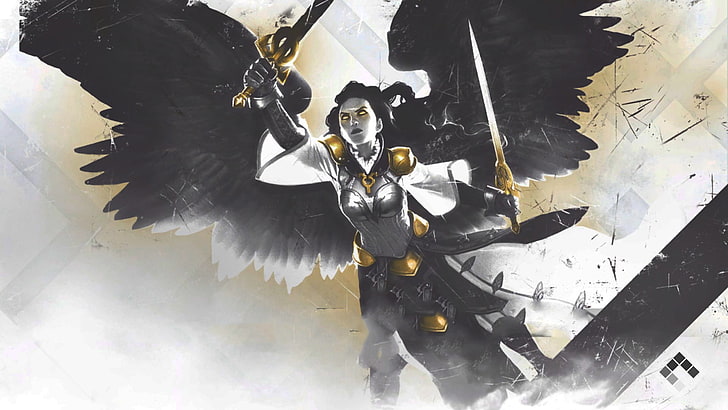 black and white swordsman character illustration, Magic: The Gathering