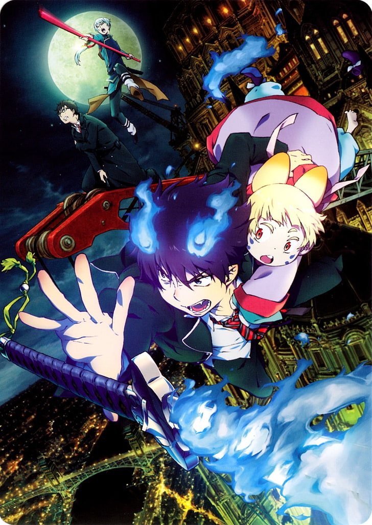 blue and red plastic toy, Blue Exorcist, Okumura Rin, anime, anime boys, HD wallpaper
