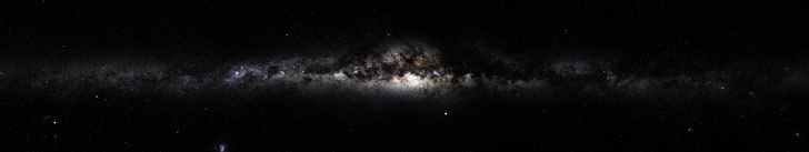galaxy, Milky way, space, Triple Screen, night, dark, illuminated