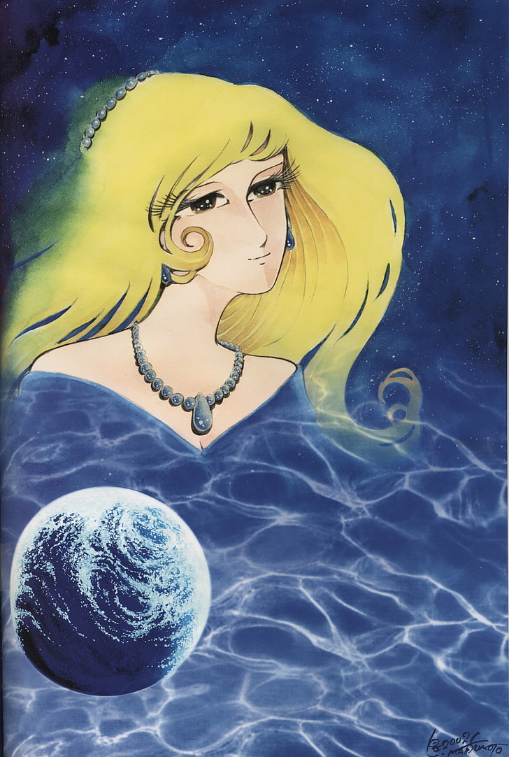 Leiji Matsumoto, Queen Millennia, water, sea, underwater, swimming, HD wallpaper