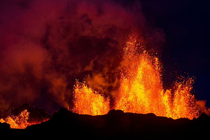 Volcanoes, Bárðarbunga, Eruption, Iceland, Lava, Nature, Night, HD wallpaper