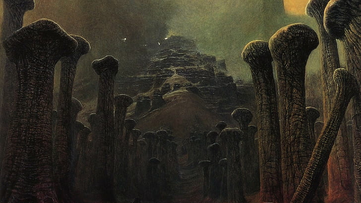 Zdzisław Beksiński, painting, artwork, dark, fantasy art, HD wallpaper