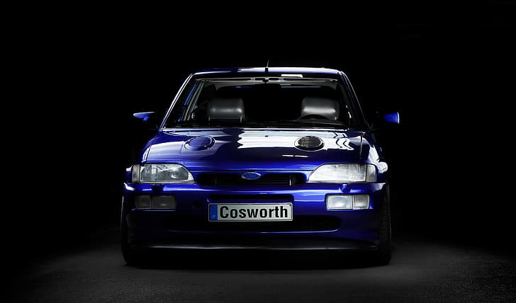 Ford, Ford Escort Cosworth, blue cars, English cars, race cars, HD wallpaper