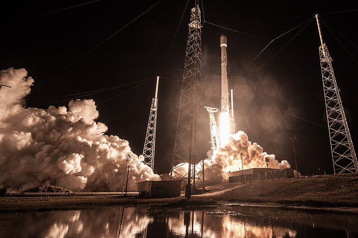 falcon, heavy, launch, spacex, architecture, industry, built structure, HD wallpaper