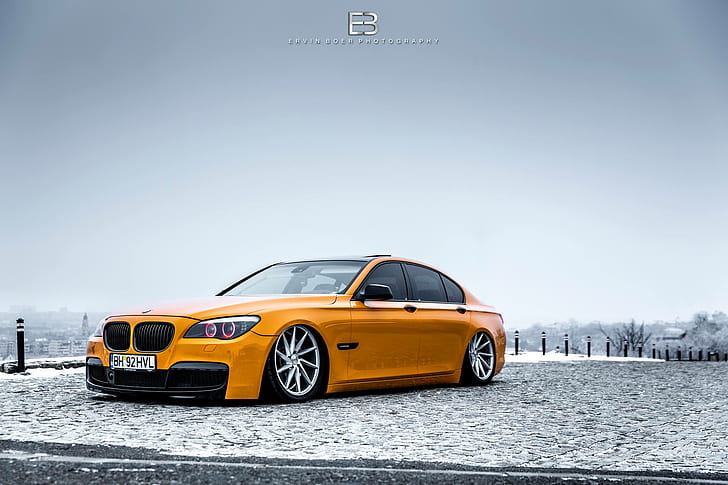 BMW 7 Series, BMW 7 Series BAGGED, GajuKYD, Vossen CVT, mode of transportation, HD wallpaper