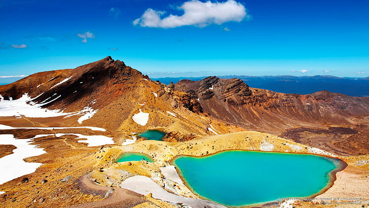 Emerald Lakes, Tongariro National Park, New Zealand, National Parks, HD wallpaper