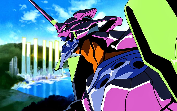 HD wallpaper: purple, blue, and green robot anime character illustration,  Neon Genesis Evangelion | Wallpaper Flare