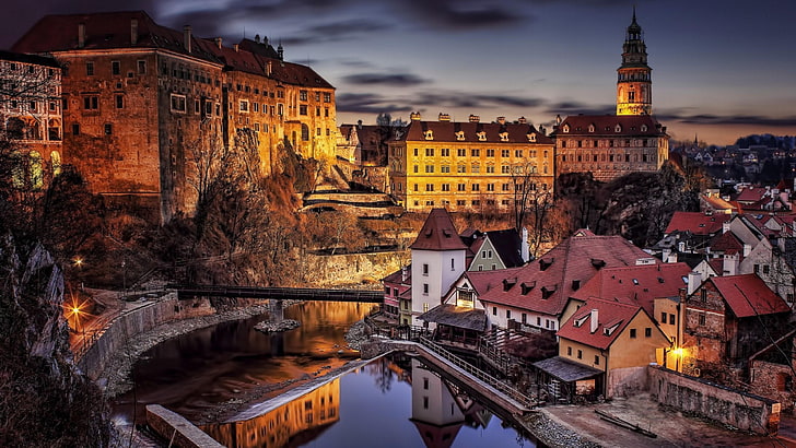 tourist attraction, krumlov castle, czech republic, vltava, HD wallpaper
