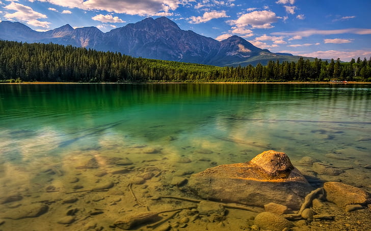landscape, Banff National Park, Canada, lake, mountains, HD wallpaper