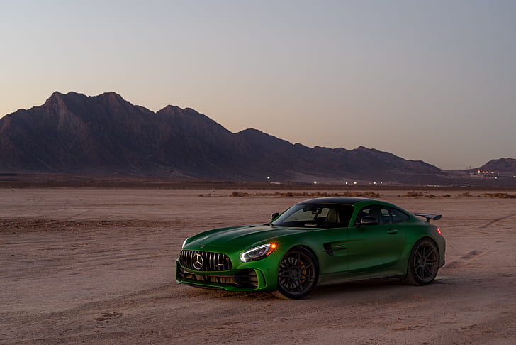 Mercedes-AMG GT R, sports car, green cars, HD wallpaper