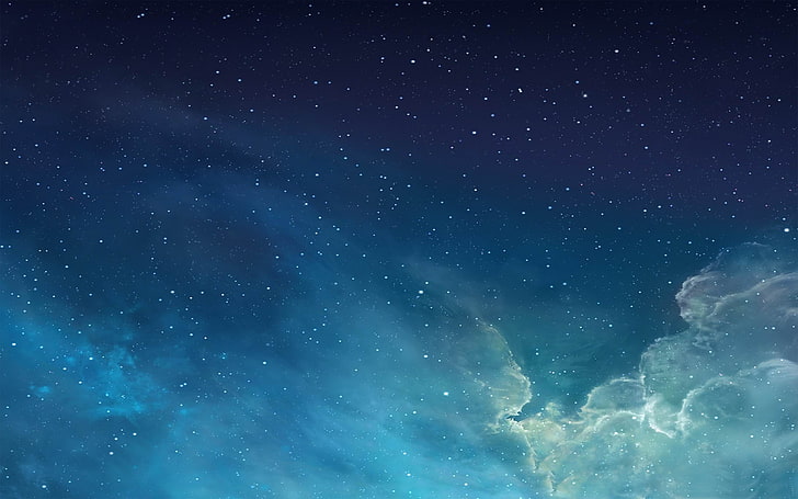 ios 7 galaxy-Brand Desktop Wallpaper, blue starry sky digital wallpaper, HD wallpaper