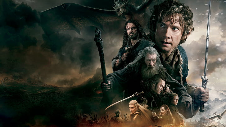 fire, The Battle Of The Five Armies, movie, dragon, Hobbit, HD wallpaper