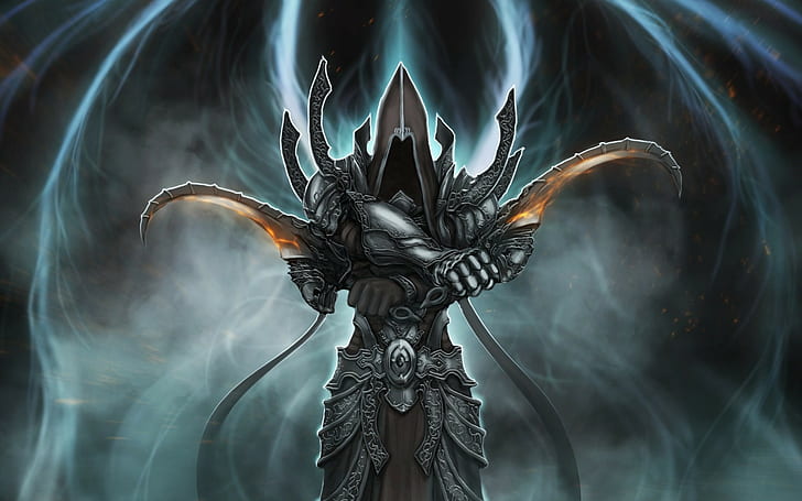 gray character with two blades wallpaper, Diablo III, Diablo 3: Reaper of Souls, HD wallpaper