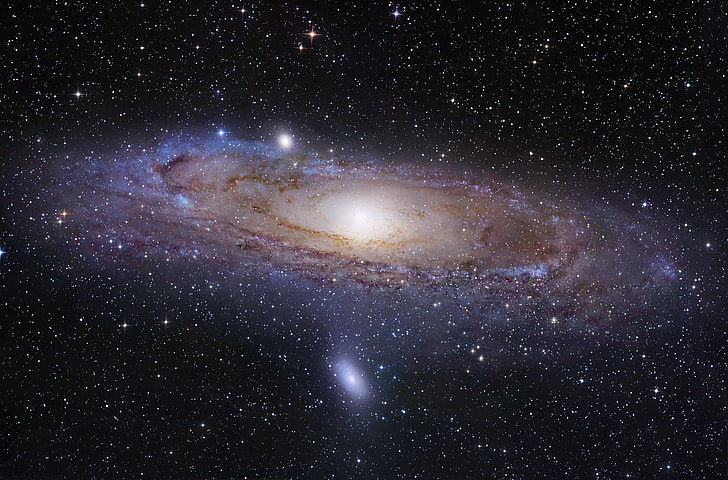 outer space digital wallpaper, Andromeda, galaxy, Messier 31, HD wallpaper