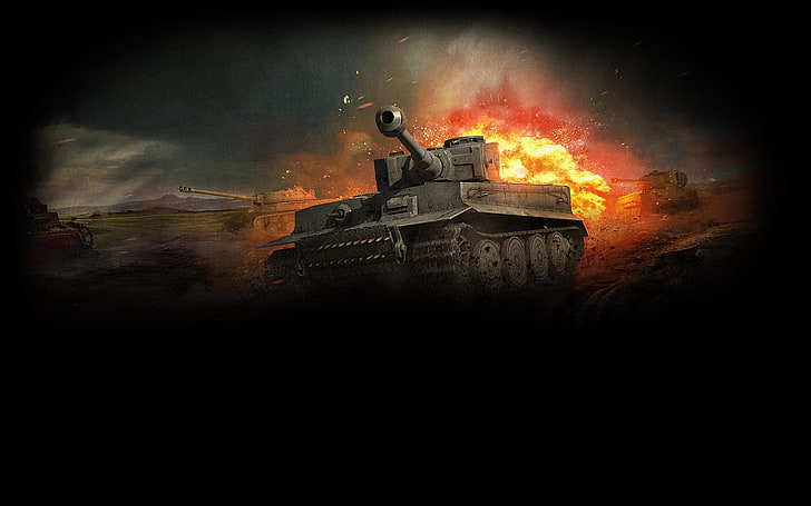 brown battle tank wallpaper, Tiger, WoT, World of Tanks, destruction HD wallpaper