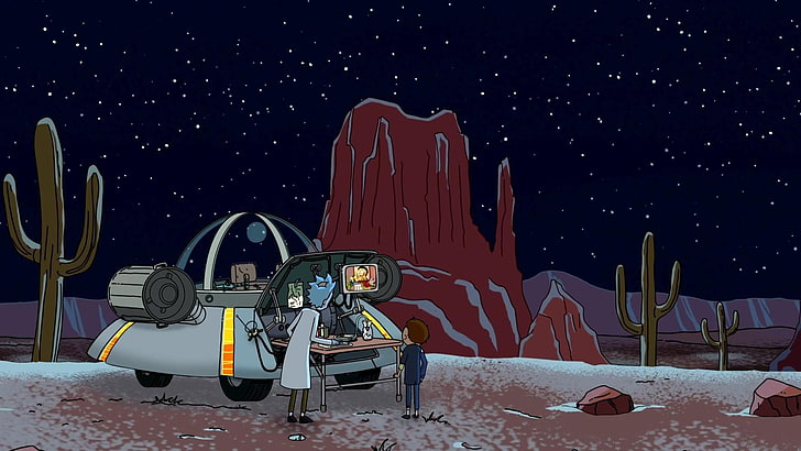 rick and morty, night, seat, no people, star - space, astronomy, HD wallpaper