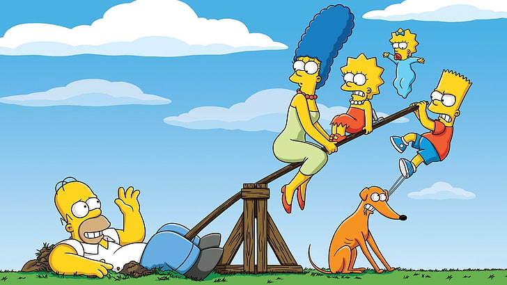 The Simpsons, Homer Simpson, sky, cloud - sky, representation