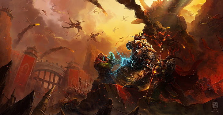 World of Warcraft, Thrall, Garrosh Hellscream, video games, HD wallpaper
