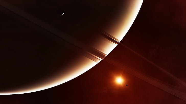 ringed planet, planetary ring, 8k uhd, saturn, ring system, HD wallpaper