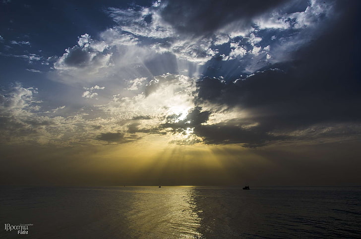cloud, gaza, gold, natural, palestine, sea, ship, sky, water, HD wallpaper