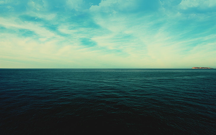 body of water, sea, island, clouds, nature, sky, scenics - nature, HD wallpaper