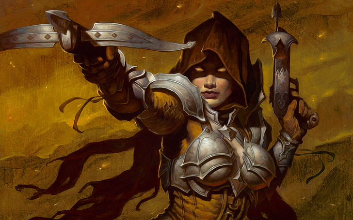 Fantasy Assassin Girl With Guns, woman holding crossbow wallpaper