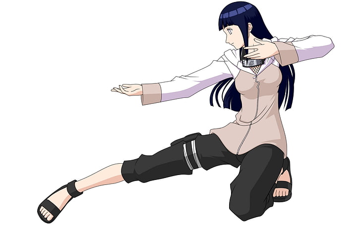 HD wallpaper: Naruto Hyuga Hinata illustration, girl, brunette, posture,  attack | Wallpaper Flare