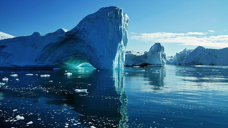 ice glacier, Arctic, water, iceberg, nature, cold temperature, HD wallpaper