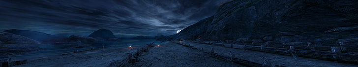 multiple display, video games, Dear Esther, mountain, nature
