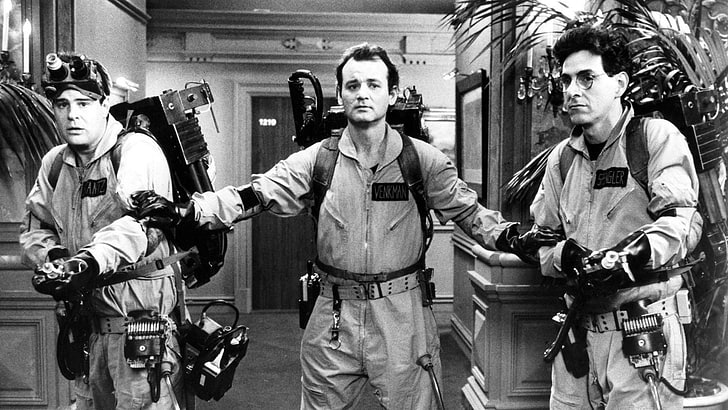 Ghostbusters, movies, spooky, men, real people, males, front view, HD wallpaper