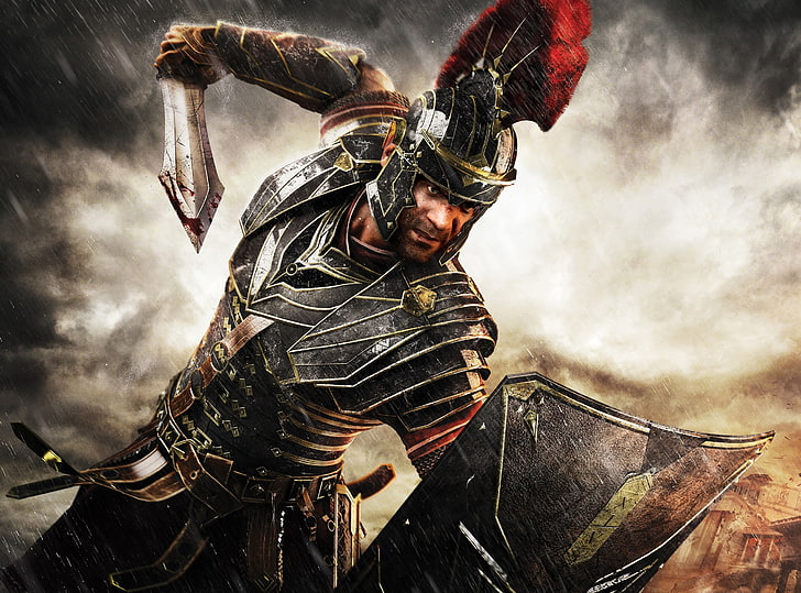 Ryse Son of Rome Marius Titus, spartan holding sword illustration, HD wallpaper