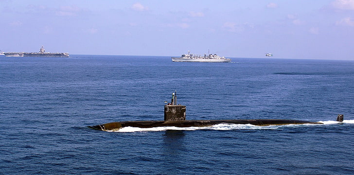 submarine, vehicle, sea, military, water, nautical vessel, transportation, HD wallpaper