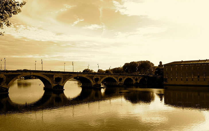Toulouse, Pont-Neuf, Garonne, France, bridge, built structure, HD wallpaper