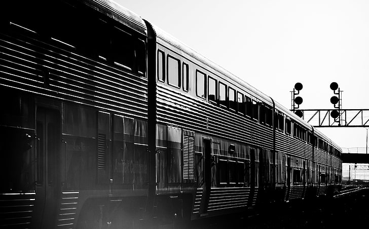 I Could Barely Feel My Feet, steam train, Black and White, California, HD wallpaper