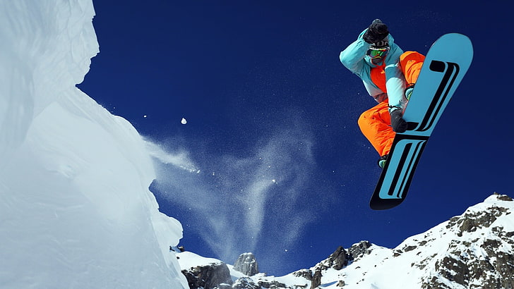 snowboarding, snowboards, cold temperature, mountain, winter, HD wallpaper
