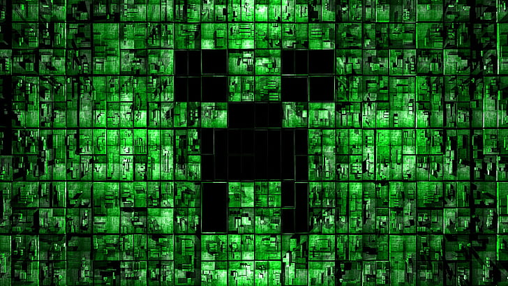 minecraft, backgroung, green, HD wallpaper