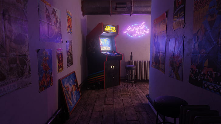 arcade, video games, digital, 1980s, 1990s, HD wallpaper