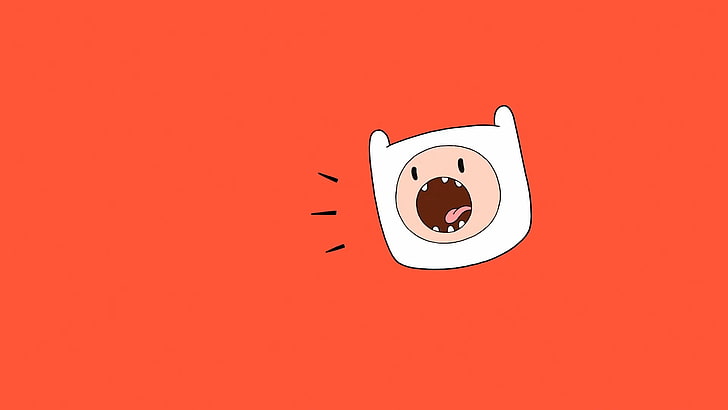 Finn from Adventure Time illustration, Finn the Human, red, copy space, HD wallpaper