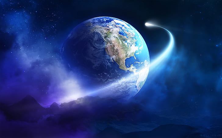 Earth Orbit HD, universe, digital, digital universe