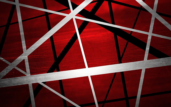 red, black, and white textile illustration, music, Van Halen