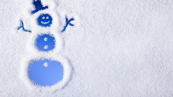 Snowman, Cute, White, Blue, Holidays, Snow, Winter, Celebration, snowman illustration, HD wallpaper