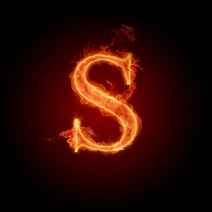 flaming letter S illustration, fire, flame, Wallpaper, alphabet
