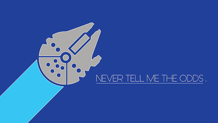 never tell me the odds text overlay, Star Wars, Millennium Falcon, HD wallpaper