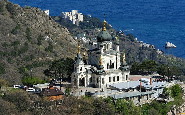 architecture, church, Yalta, Ukraine, people, HD wallpaper